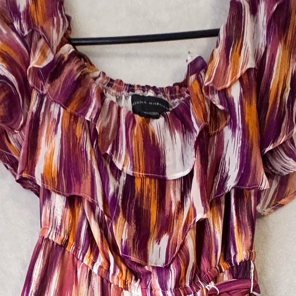 Donna Morgan Vibrant Purple and Orange Maxi Dress